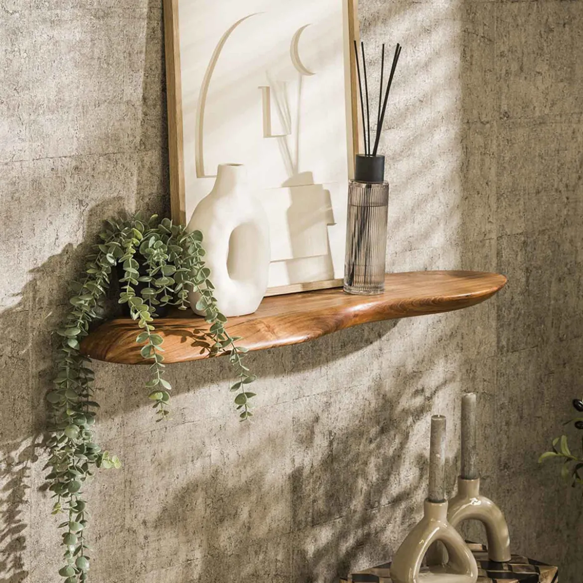 Organische wandplank massief acaciahout - Giani Organic