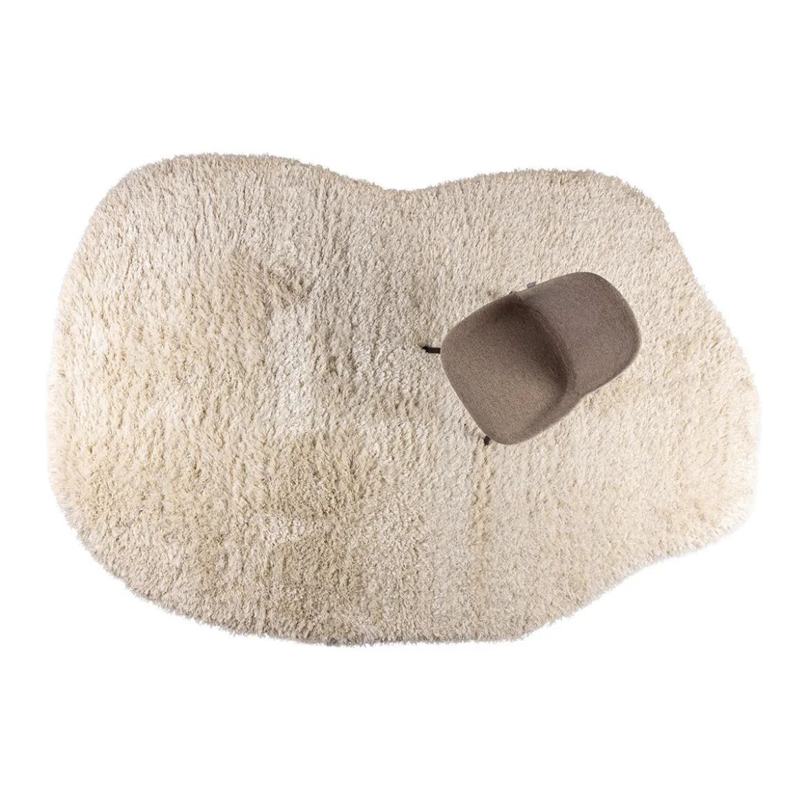Organisch vloerkleed hoogpolig beige - Zuiver Tasty