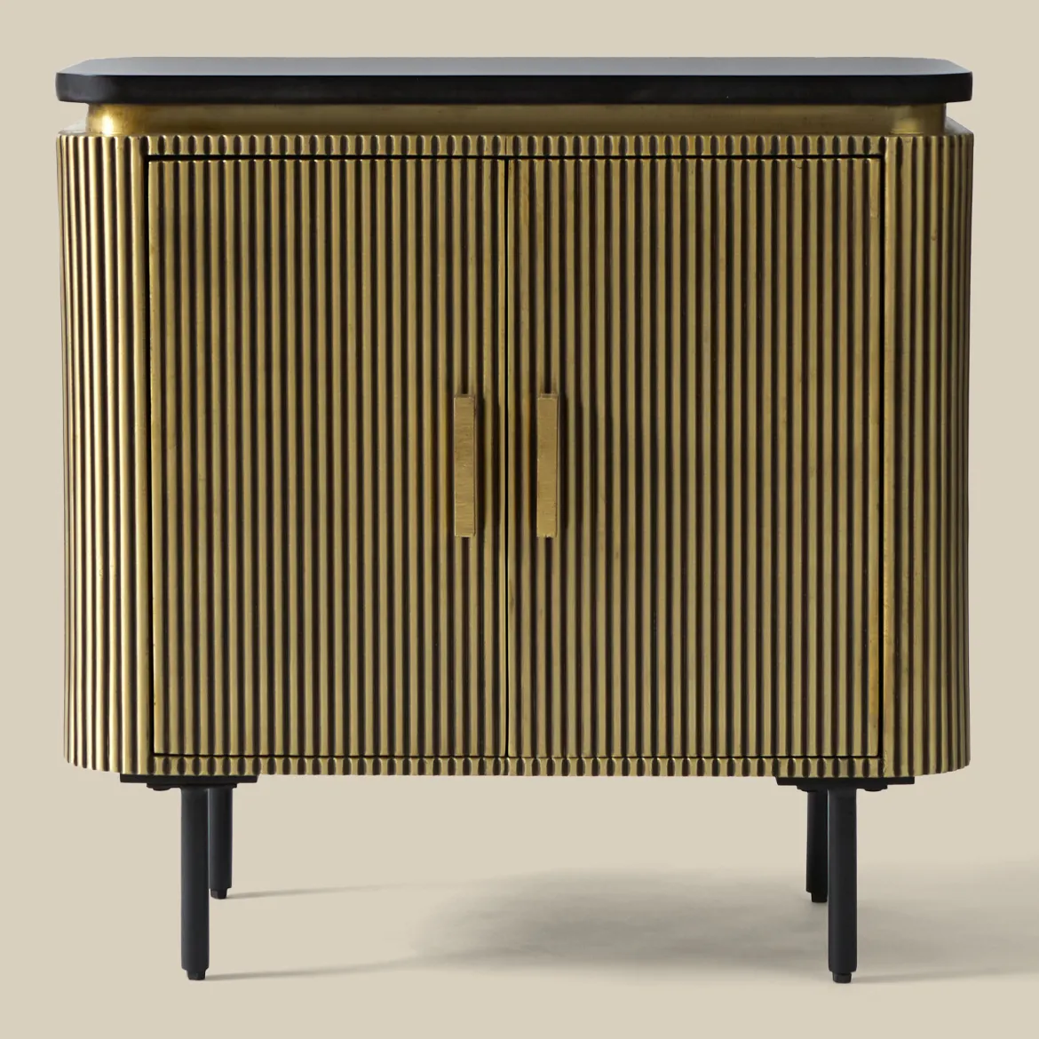 Ovaal dressoir goud met ribbels - Bodio Rush