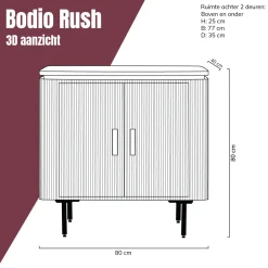 Ovaal dressoir goud met ribbels - Bodio Rush