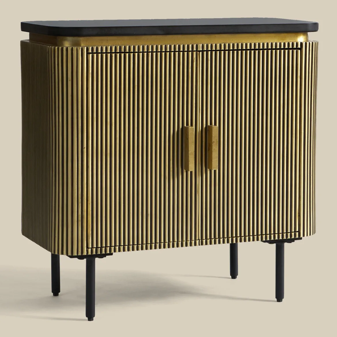 Ovaal dressoir goud met ribbels - Bodio Rush