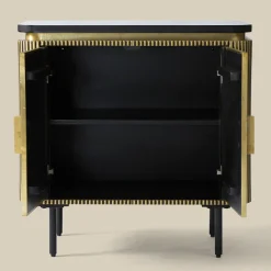 Ovaal dressoir goud met ribbels - Bodio Rush