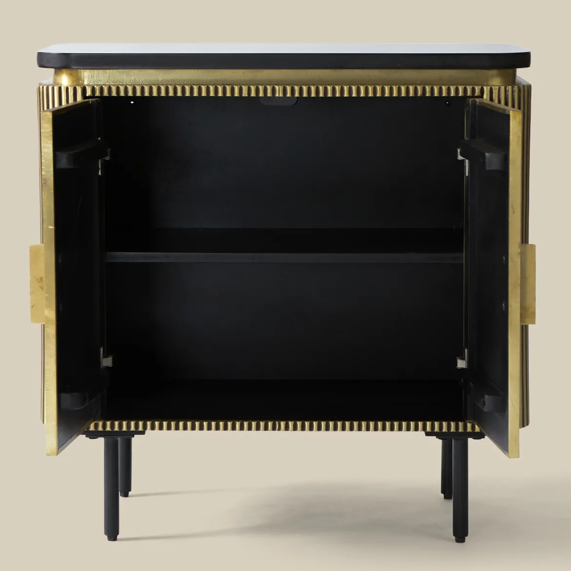 Ovaal dressoir goud met ribbels - Bodio Rush