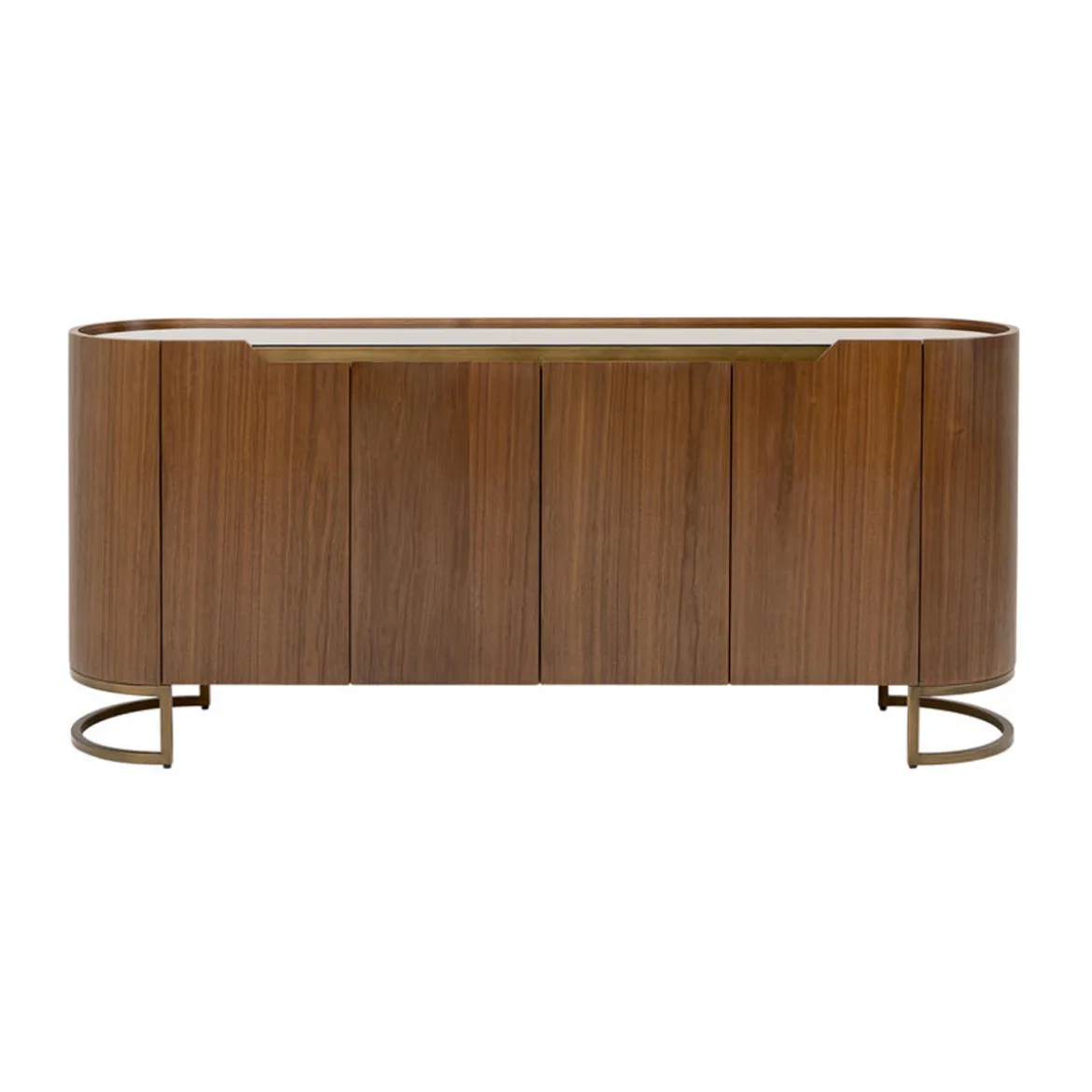 Ovaal dressoir walnoot en messing - Kare Design Giorgio