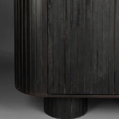 Ovaal dressoir zwart hout - Dutchbone Kenji