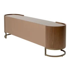 Ovaal tv-meubel walnoot en messing - Kare Design Giorgio