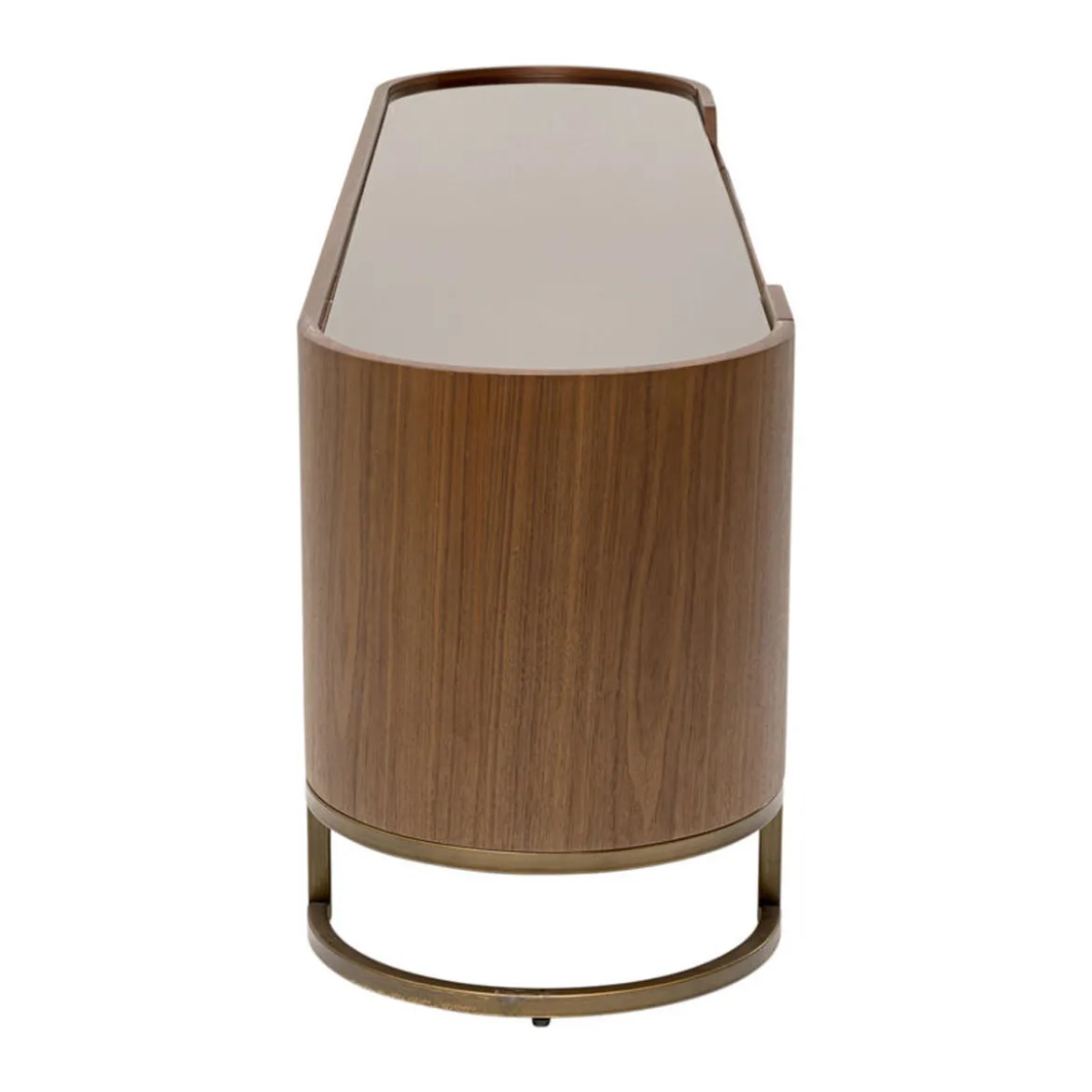 Ovaal tv-meubel walnoot en messing - Kare Design Giorgio