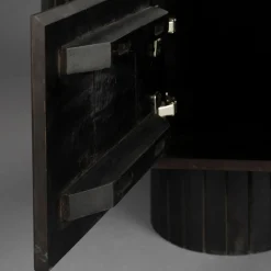 Ovaal tv-meubel zwart hout - Dutchbone Kenji