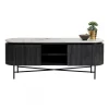 Ovaal tv-meubel zwart met wit marmer - Kare Design Glenn