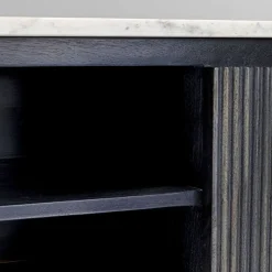 Ovaal tv-meubel zwart met wit marmer - Kare Design Glenn
