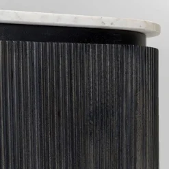Ovaal tv-meubel zwart met wit marmer - Kare Design Glenn