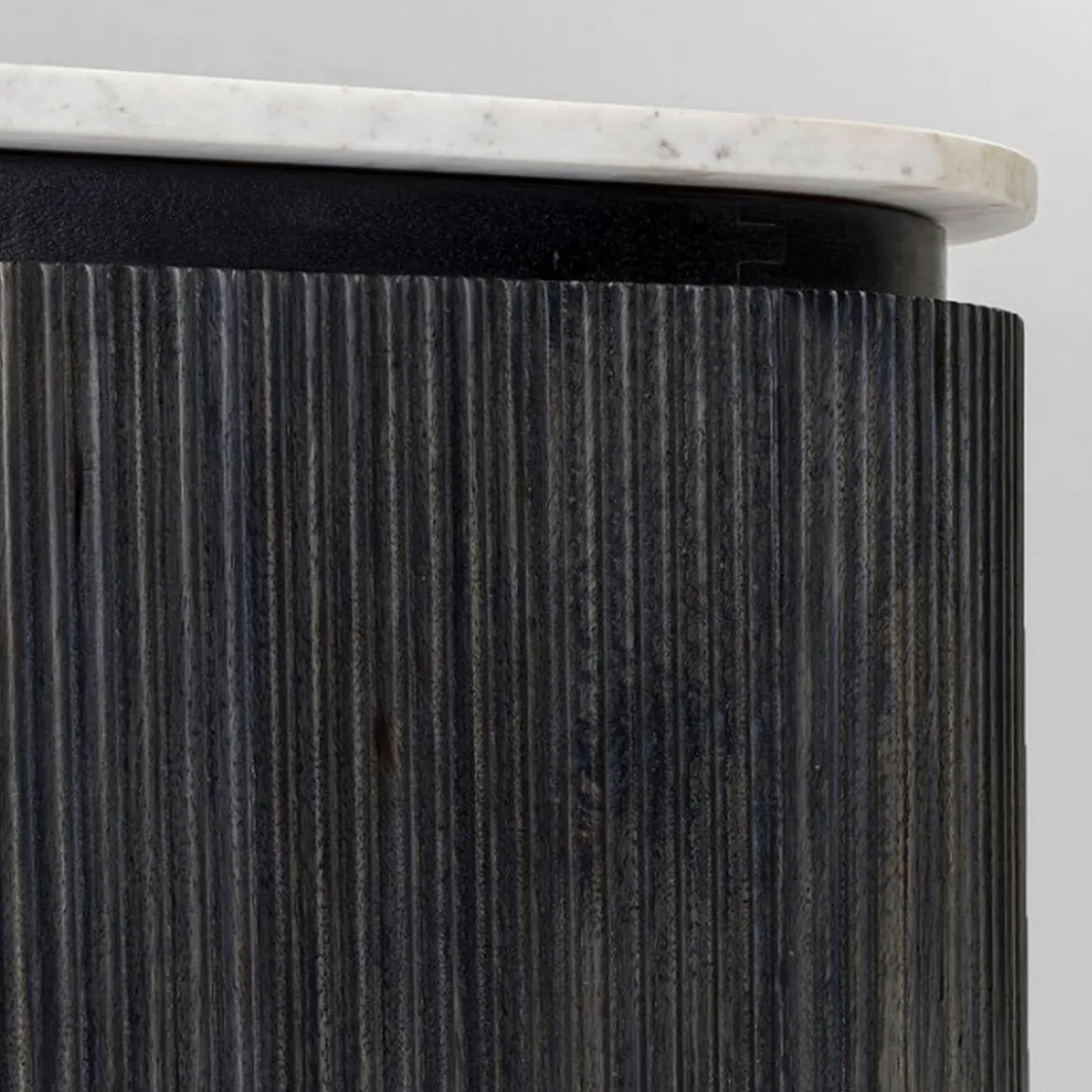 Ovaal tv-meubel zwart met wit marmer - Kare Design Glenn