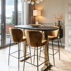 Ovale bartafel zwart en antiek messing - Richmond Interiors Revelin