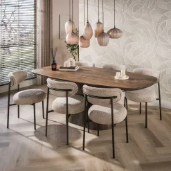 Ovale eettafel acaciahout - Giani Central