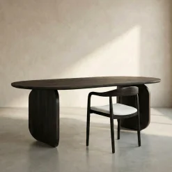 Ovale eettafel met gebogen poot - Bodio Mingle