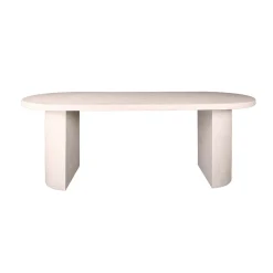 Ovale eettafel wit marmer composiet - Giani Arch Stone