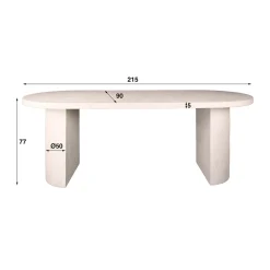 Ovale eettafel wit marmer composiet - Giani Arch Stone