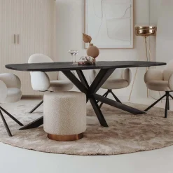 Ovale eettafel zwart mango - Tower Living Silvi