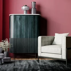 Ovale kast zwart met wit marmer - Kare Design Glenn