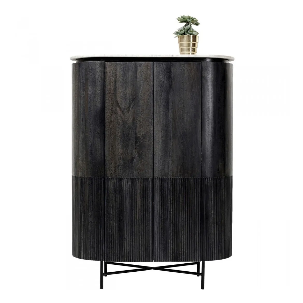 Ovale kast zwart met wit marmer - Kare Design Glenn