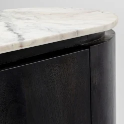Ovale kast zwart met wit marmer - Kare Design Glenn