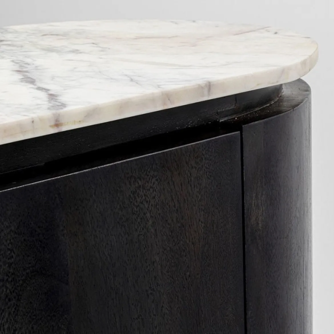 Ovale kast zwart met wit marmer - Kare Design Glenn