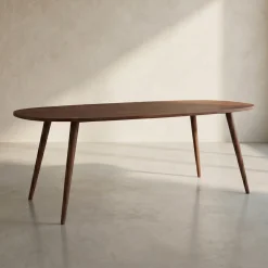 Ovalen bruine houten eettafel - Bodio Ivy Wood