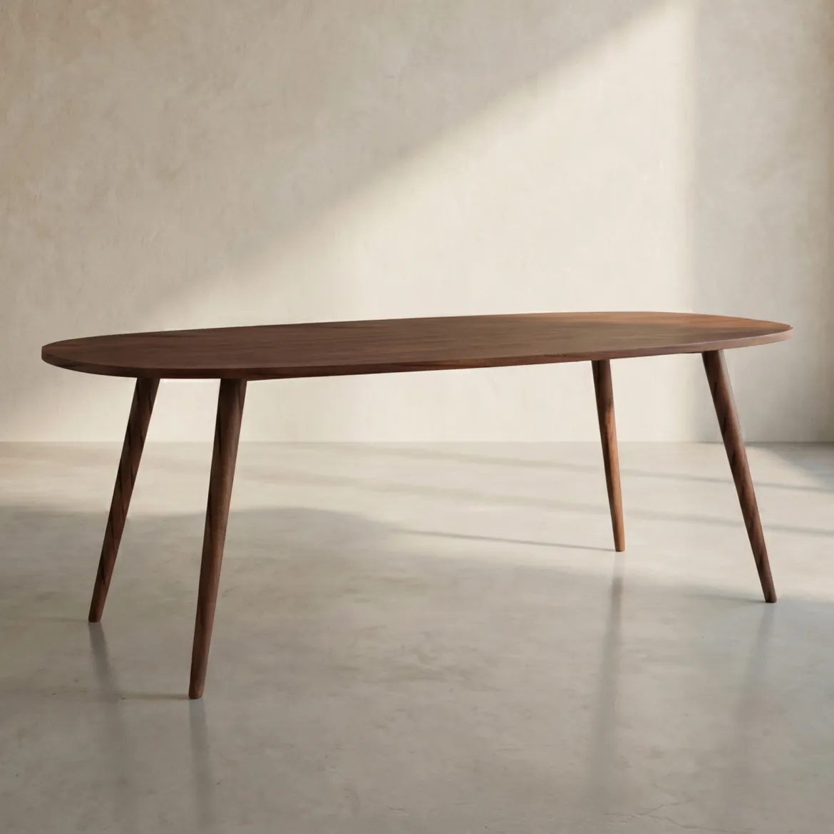 Ovalen bruine houten eettafel - Bodio Ivy Wood