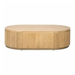 Ovale salontafel eiken met ribbels - Richmond Interiors Belfort