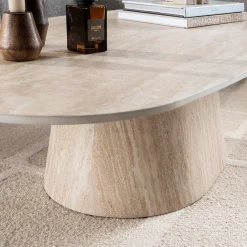 Ovale salontafel travertin - Giani Centro