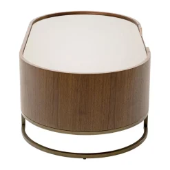 Ovale salontafel walnoot en messing - Kare Design Giorgio