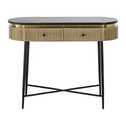Ovale sidetable goud met ribbels - Richmond Interiors Ironville
