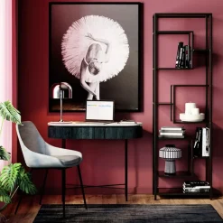 Ovale sidetable zwart met wit marmer - Kare Design Glenn
