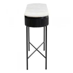 Ovale sidetable zwart met wit marmer - Kare Design Glenn