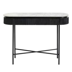 Ovale sidetable zwart met wit marmer - Kare Design Glenn