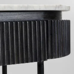 Ovale sidetable zwart met wit marmer - Kare Design Glenn