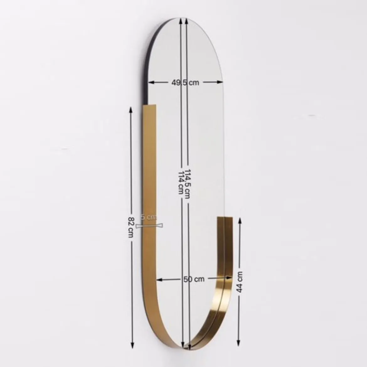 Ovale spiegel met messing rand - Kare Design Hipster