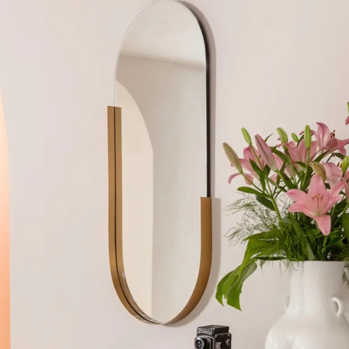 Ovale spiegel met messing rand - Kare Design Hipster