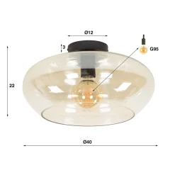 Plafondlamp gekleurd glas - Santa Elevate