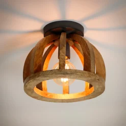 Plafondlamp van mangohout - Santa Fira