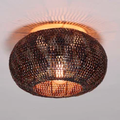 Plafondlamp zwart-bruin metaal 40 cm - Santa Armor