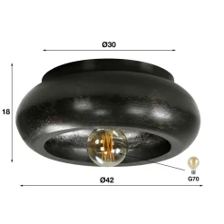 Plafondlamp zwart metaal - Santa Sky
