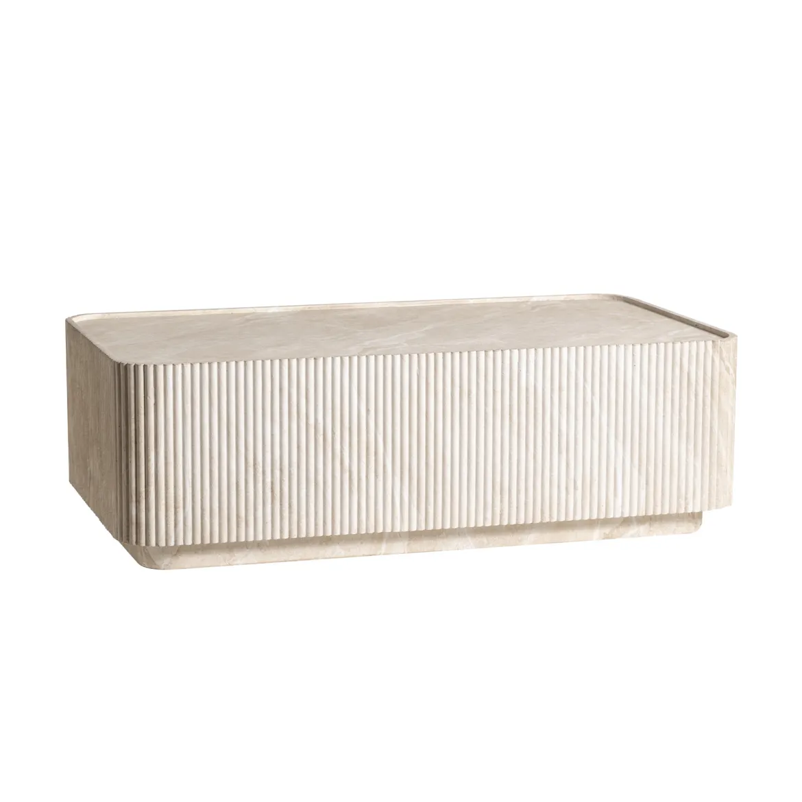 Rechthoekige salontafel beige steen - Bodio Mia