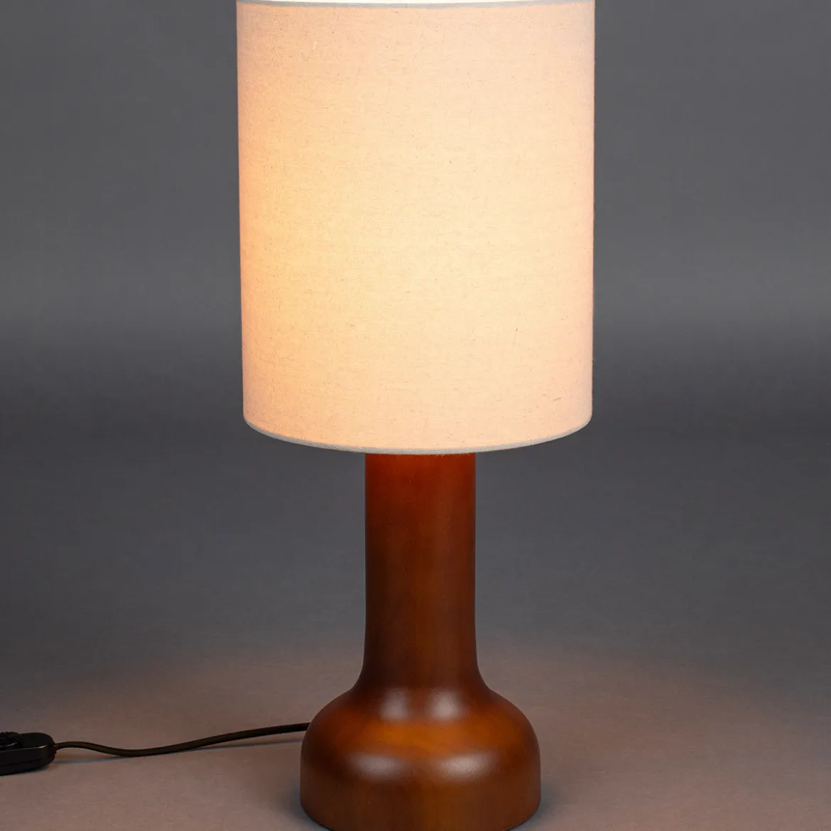 Retro design tafellamp walnoot - Dutchbone Jones