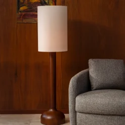 Retro design vloerlamp walnoot - Dutchbone Jones