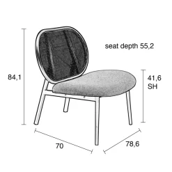 Retro fauteuil rotan webbing - Zuiver Spike Webbing