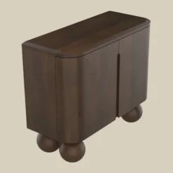Retro kastje hout met bolpoten - Bodio Dakota