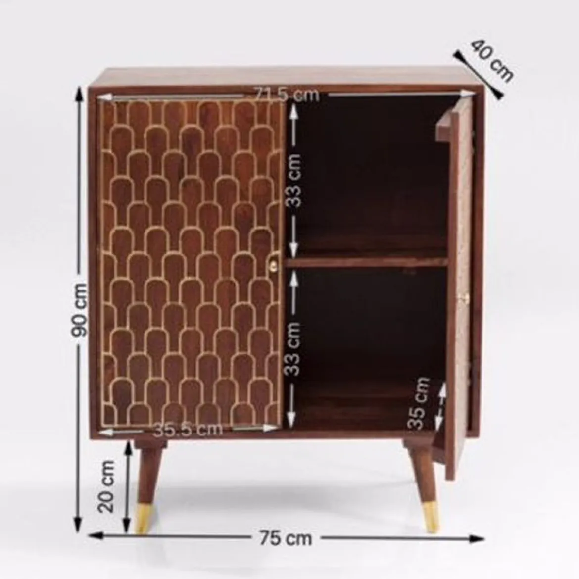 Retro kastje mangohout goud - Kare Design Muskat