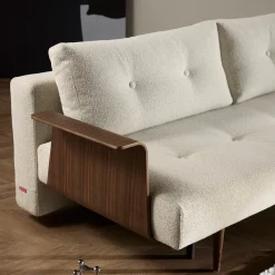 Retro slaapbank met walnoot arm - Innovation Living Recast
