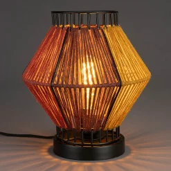 Retro tafellamp kleurrijk touw - Dutchbone Surya Rope